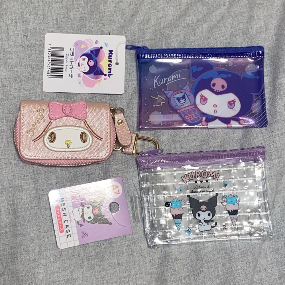 Sanrio My Melody Kuromi zipper pouch and key case wallet